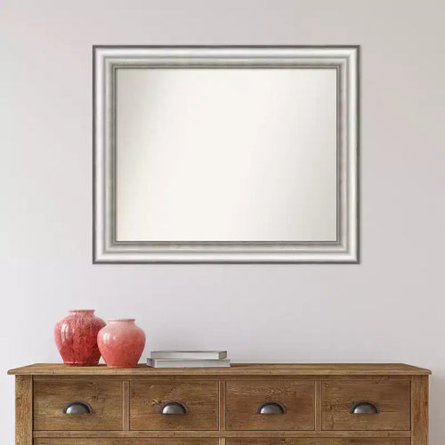 Specchio da parete per bagno da salone, non smussato, argento, 33" x 27"